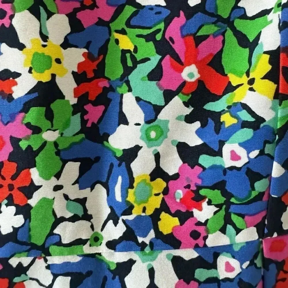 Kate Spade Mira In Full Bloom Floral Sheath Bright Blue Silk SZ 6 #2120